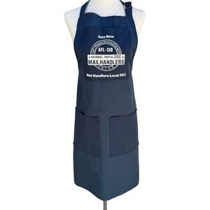 National Postal Mail Handlers Union Local 303 Navy Canvas Work Apron Pockets